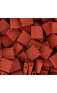 Miyuki tila 5x5mm beads - Matted opaque terra cotta TL-2315
